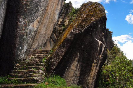 Huayna Picchu Inca ruins, Peru.の写真素材