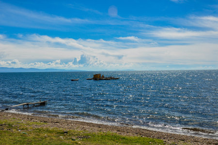 Floating island, Titicaca Lake, Bolivia.の写真素材