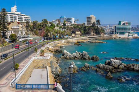 Seafront in Vina del Mar, Chile.のeditorial素材