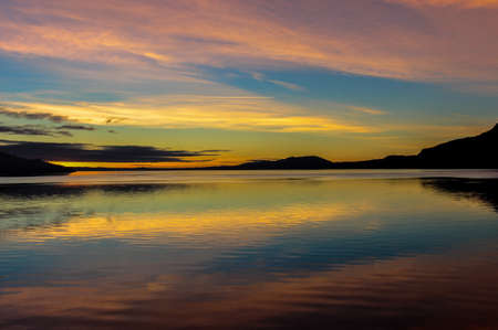 Sunset on Villarricaの写真素材