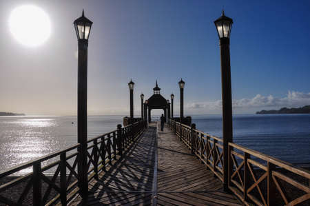 Dock of Frutillar, in Chile.の写真素材