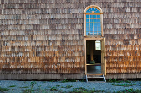 Wooden Tiles Chiloe churches, Isla Chiloe, Chileの写真素材