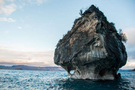 Marmol Cathedral rock formation, Carretera Austral, HIghway 7, Chile.の写真素材