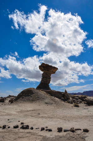 Ischigualasto rock formations in Valle de la Luna, Argentina.の写真素材