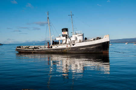 Old boat in Tierra del Fuego, South Argentina.の写真素材