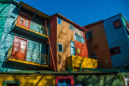 La Boca colorful houses neighborhood, Buenos Aires, Argentina.のeditorial素材