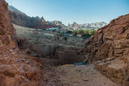 Overview of one side of Al Ula old city, Saudi Arabia.の写真素材