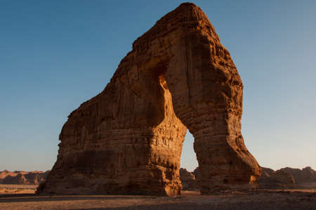 Eleplant Rock formation in the deserts of Saudi Arabia.の写真素材