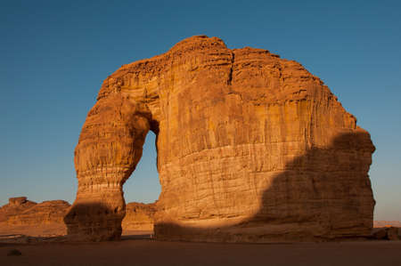 Eleplant Rock formation in the deserts of Saudi Arabia.の写真素材