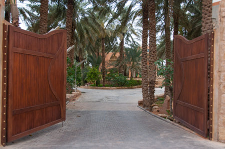 Big entrance palissade and fortification in Riyadh, Saudi Arabia.