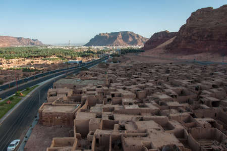 Overlooking the old city of Al Ula, Saudi Arabia.の写真素材