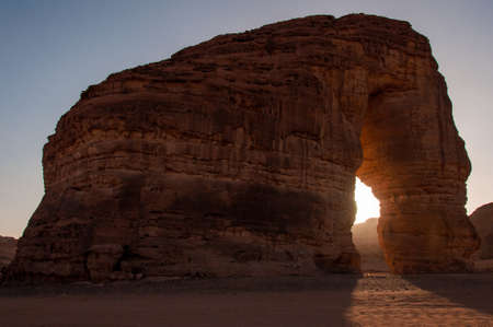 Eleplant Rock formation in the deserts of Saudi Arabia.の写真素材