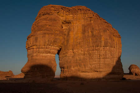 Eleplant Rock formation in the deserts of Saudi Arabia.の写真素材