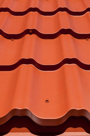 New red metal tile