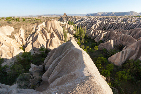 Wonderful landscape of Cappadocia in Turkey near Geremeの写真素材
