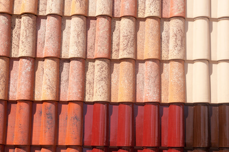 Natural color roof tile patternの写真素材