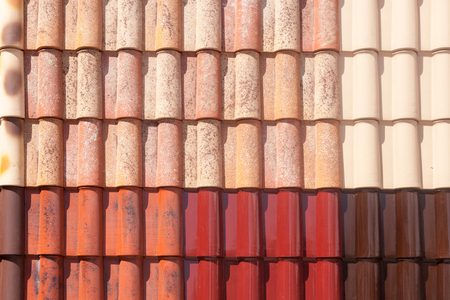 Natural color roof tile patternの写真素材