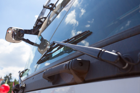 Close up of Windshield truck, windshield wipersの写真素材