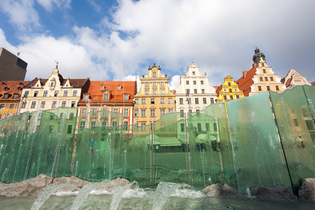 Location famous Market Square in Wroclaw, Poland, Europe. Historical capital of Silesia. Beauty world.の写真素材