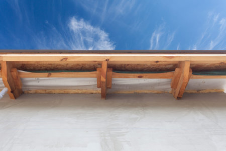 Detail of new roof on house under construction