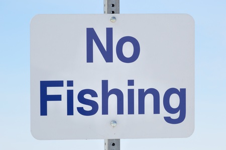 No Fishing Signの写真素材