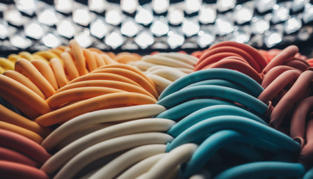 Modern and vibrant abstract pattern with playful colorful texture and bright background lighting, perfect for adding a unique touch to your design projects.の素材