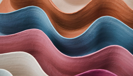 Add a touch of pastel elegance to your projects with this wave pattern. Perfect for backgrounds, presentations, and designs needing a soft and colorful touch.の素材