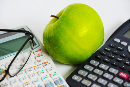 calc and appleの写真素材