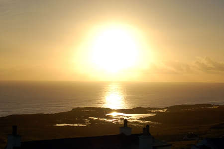 A nuclear explosion of winter sunriseの写真素材