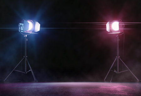 Color neon electronic style disco background concept.