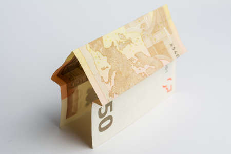 50 Euro note as a houseの写真素材