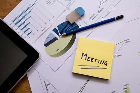 Desk with evaluationsの写真素材