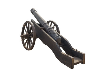 Ancient cannon isolated on white background