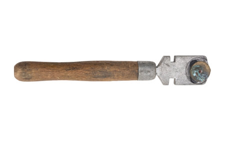 vintage glass cutter. isolated on white backgroundの写真素材