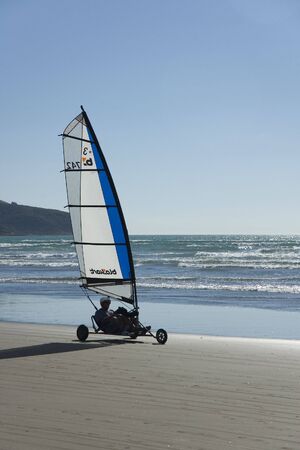 Land Yacht on the beach 02の写真素材