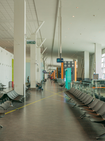 Airport Hallway with Airport Waiting Chair Areaのeditorial素材