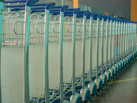 Airport Luggage Cart or Baggage Cart, Trolly Baggage Cartの写真素材
