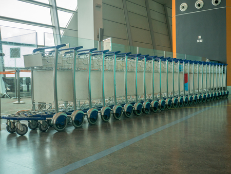 Airport Luggage Cart or Baggage Cart, Trolly Baggage Cartの写真素材