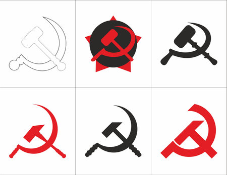 hammer and sickle of the Soviet Unionのイラスト素材