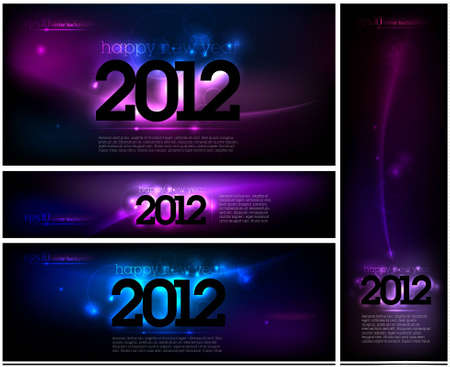Cool design layout set for New Year cardsのイラスト素材