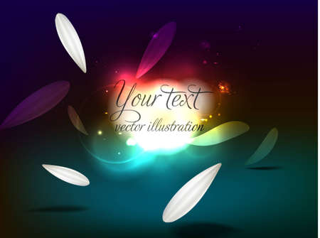 White flower petals on colorful background / Vector background - layoutのイラスト素材
