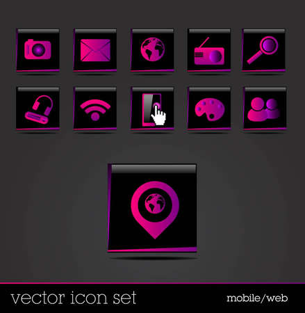 set of icons/symbols for mobile / web - isolated, modern design のイラスト素材