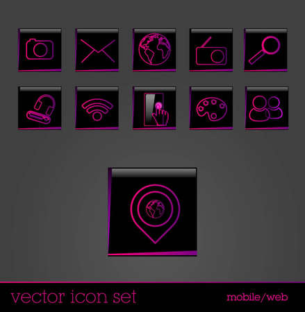 set of icons/symbols for mobile / web - isolated, modern design outline style のイラスト素材