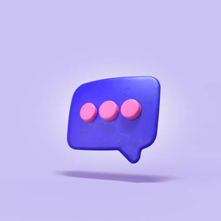Social media icon, text 3 dots symbol, 3D render, alpha channel isolatedの写真素材