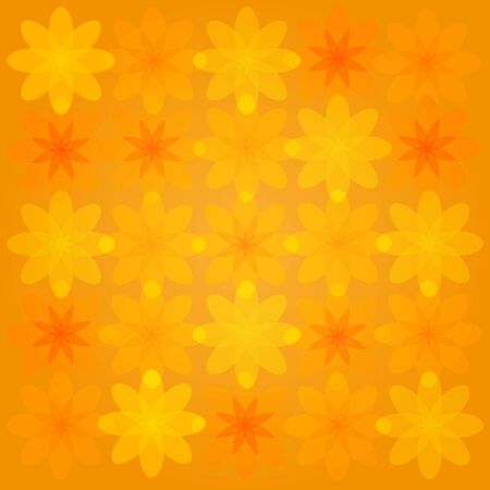 flowers on an orange background. Vector illustrationのイラスト素材