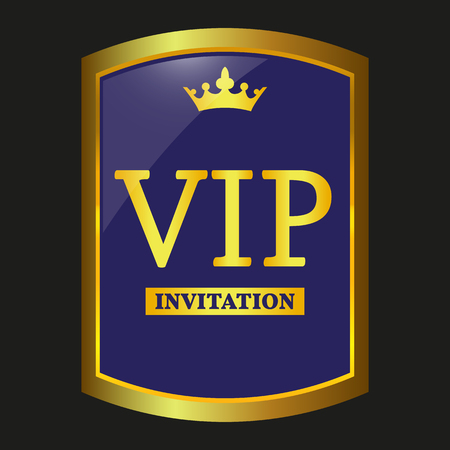 Vip label on black background.のイラスト素材