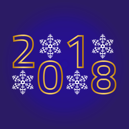 Merry Christmas, Happy New Year greeting card on blue background. Vector illustrationのイラスト素材