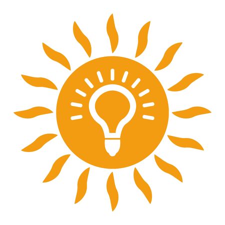 Solar energy Icon on white background. Vector illustration.のイラスト素材