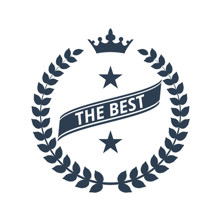 Laurel wreath Icon on white illustration.のイラスト素材