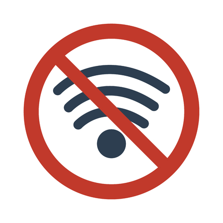 No WiFi sign on white background vector illustration.のイラスト素材